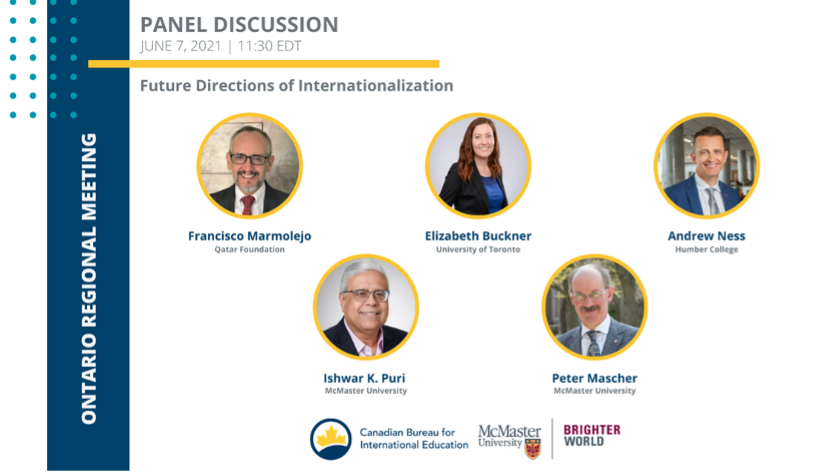poster of panel speakers from a. The Future of Internationalization and Global Engagement