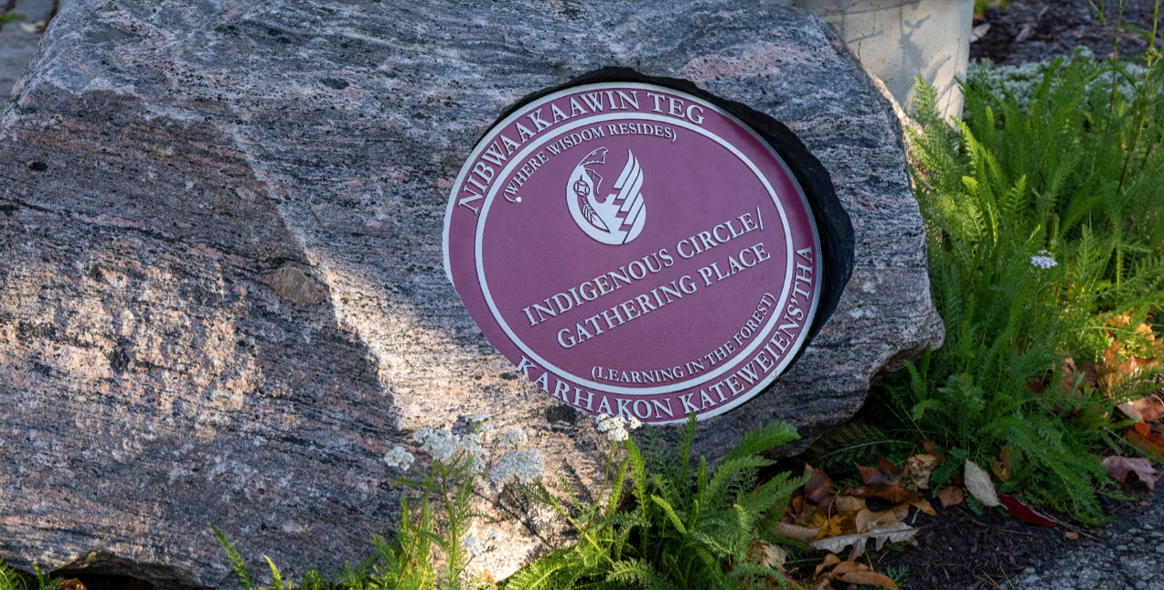 Outdoor Campus Plaque featuring Indigenous Circle/Gathering Place